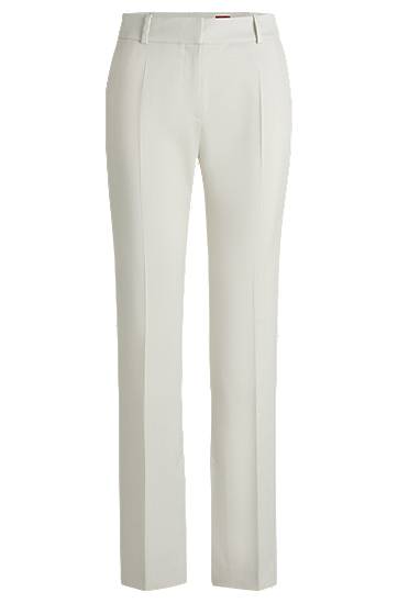 Hlače BOSS Slim-Fit Shimmer Trousers Bela | 50537747