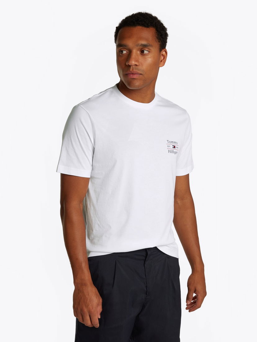 Majica Tommy Hilfiger Tommy Hilfiger Stack T-Shirt Bela | MW0MW38622YBR