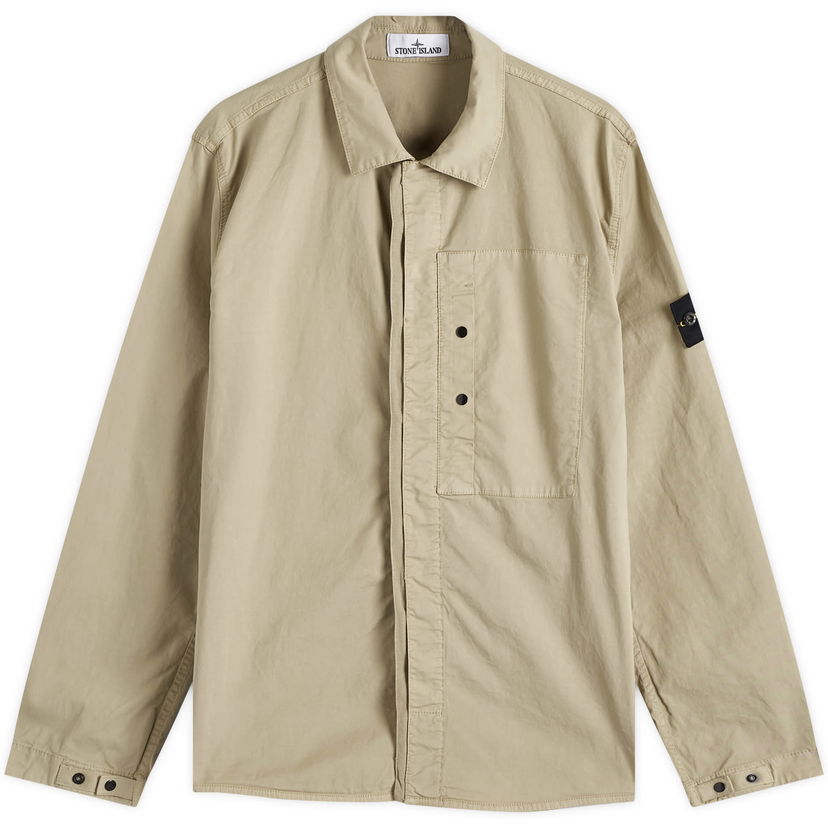 Srajce Stone Island Stone Island Supima Cotton Twill Stretch-TC Button Shirt Jacket Bež | K1S151200033-V009A