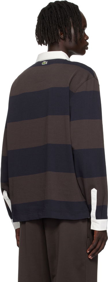 Polo majica Lacoste Lacoste Relaxed Fit Striped Rugby Polo Rjava | KH5916_6IY, 2