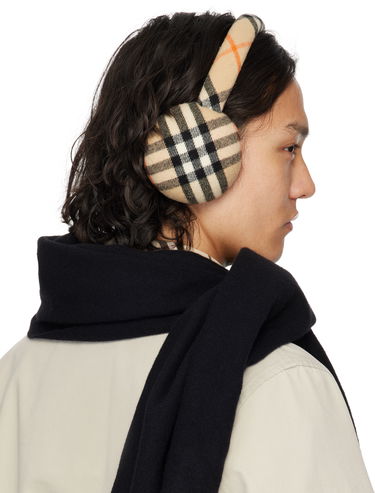 Šala Burberry Burberry Check Wool Earmuffs Bež | 8105109, 4