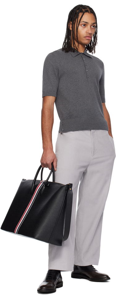 Potovalna torba Thom Browne Thom Browne Pebble Grain Duffle Bag Črna | UAG217A-00198, 3