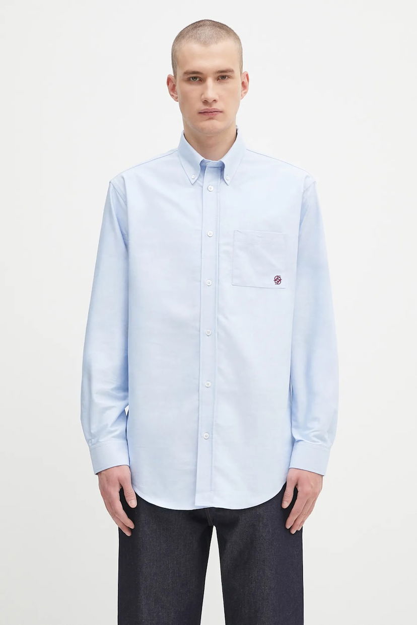 Srajce Drôle de Monsieur Drôle de Monsieur La Chemise Oxford Relaxed Fit Button-Down Shirt Modra | H.SH240.CO225