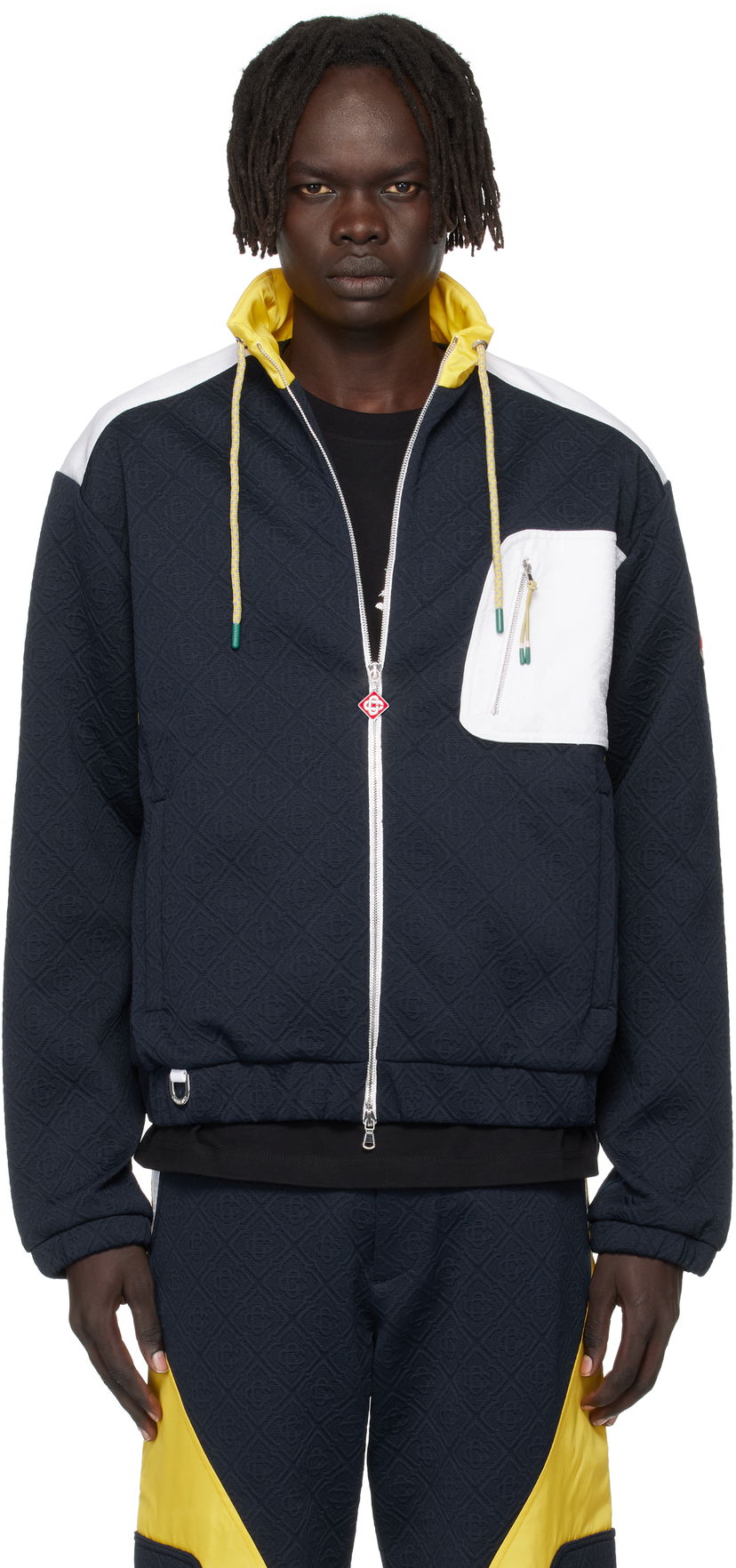 Jakna Casablanca Casablanca Jacquard Nylon Jacket Mornarica | MPF25-JK-389-02