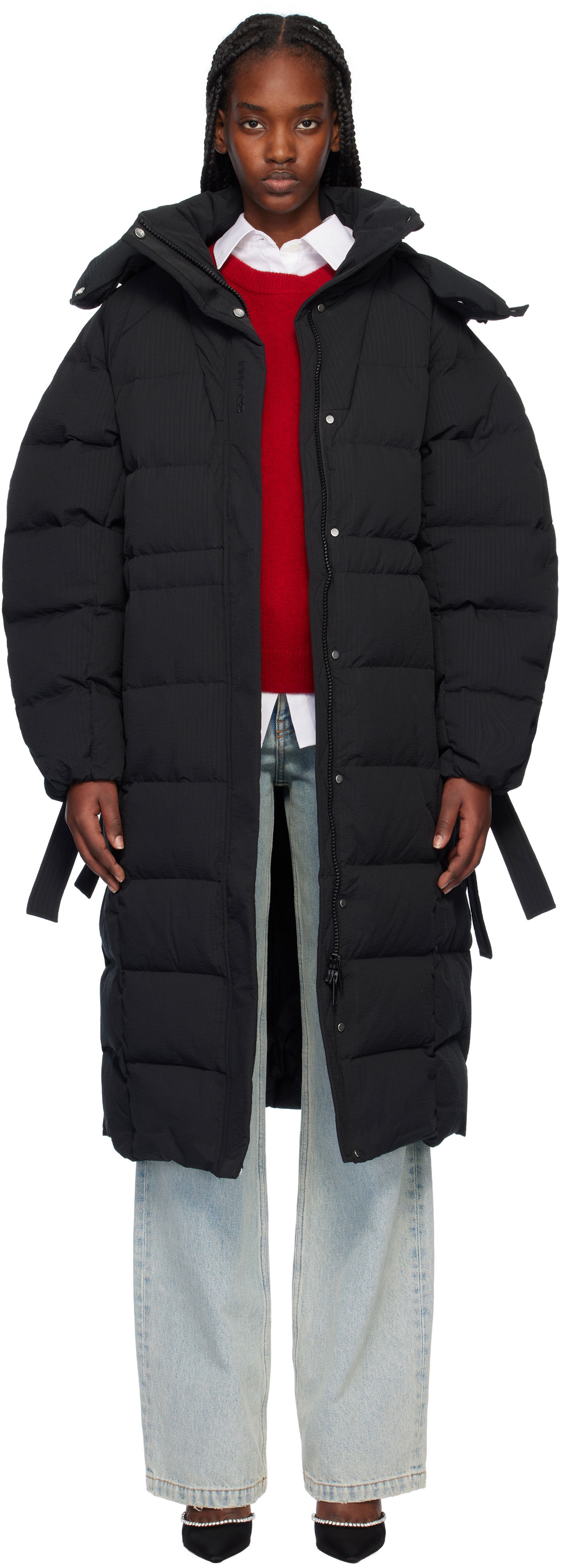 Puhovka GANNI Tech Down Coat Črna | F9688, 0