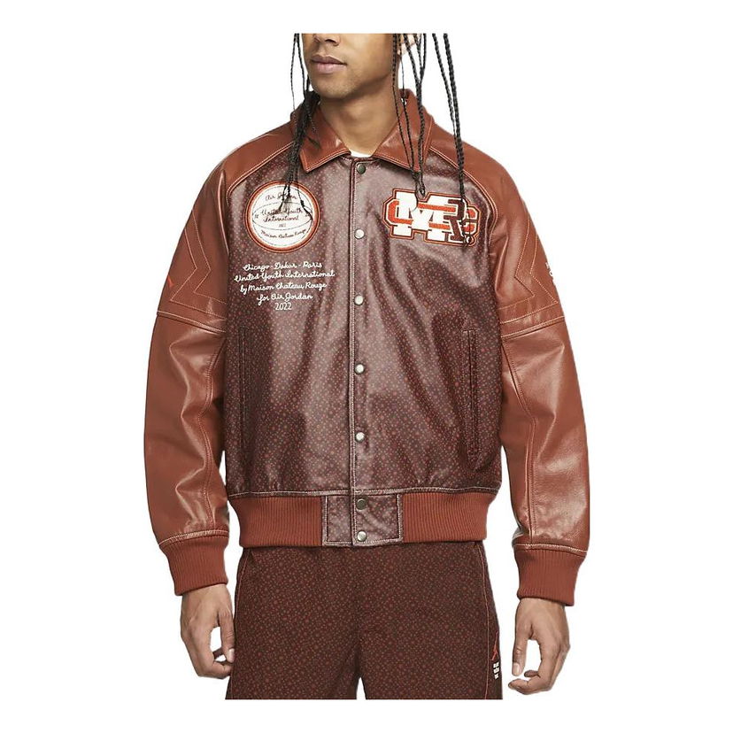 Bomber jakna Jordan Air Jordan x Maison Château Rouge Varsity Jacket Rjava | DJ9771-203