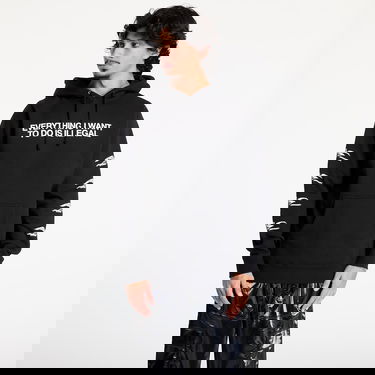 Pulover Pleasures Illegal Print Hoodie Črna | P24W039 BLACK, 0