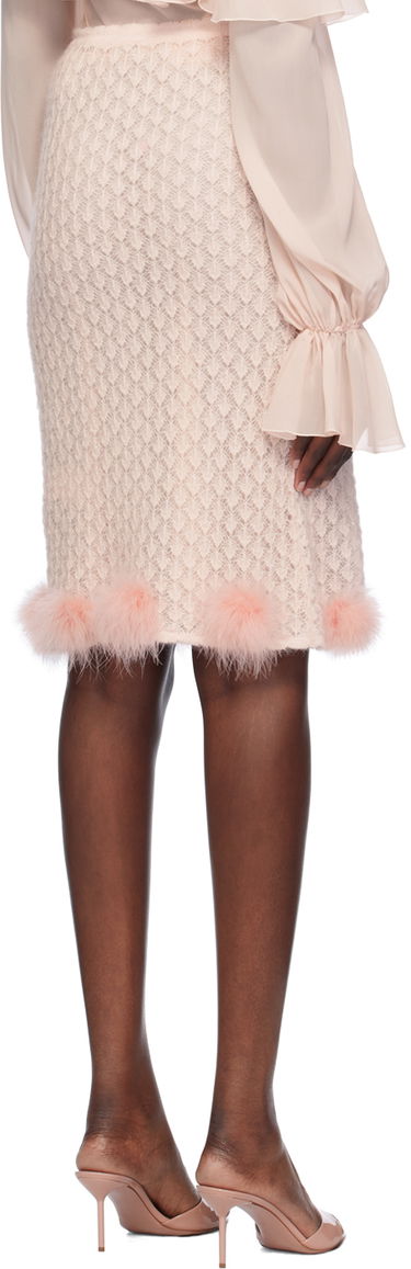 Krila Blumarine Feather Appliqué Midi Skirt Roza | A444G034A, 2