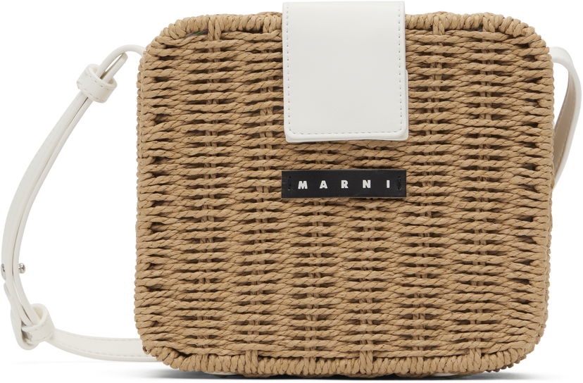 Torba za čez ramo Marni Marni Kids Woven Crossbody Bag Rjava | M01474-M00UY