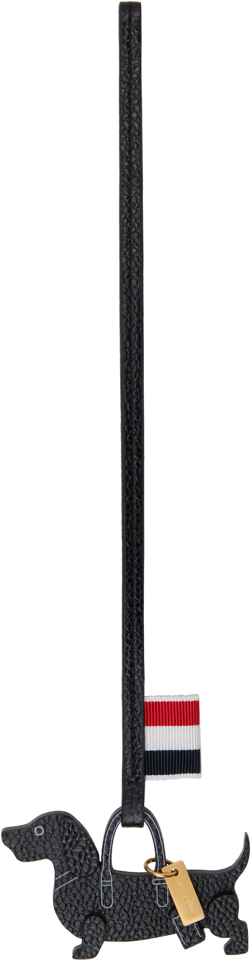 Obeski za ključe Thom Browne Grained Leather Dog Keychain Črna | UAM064A-00198