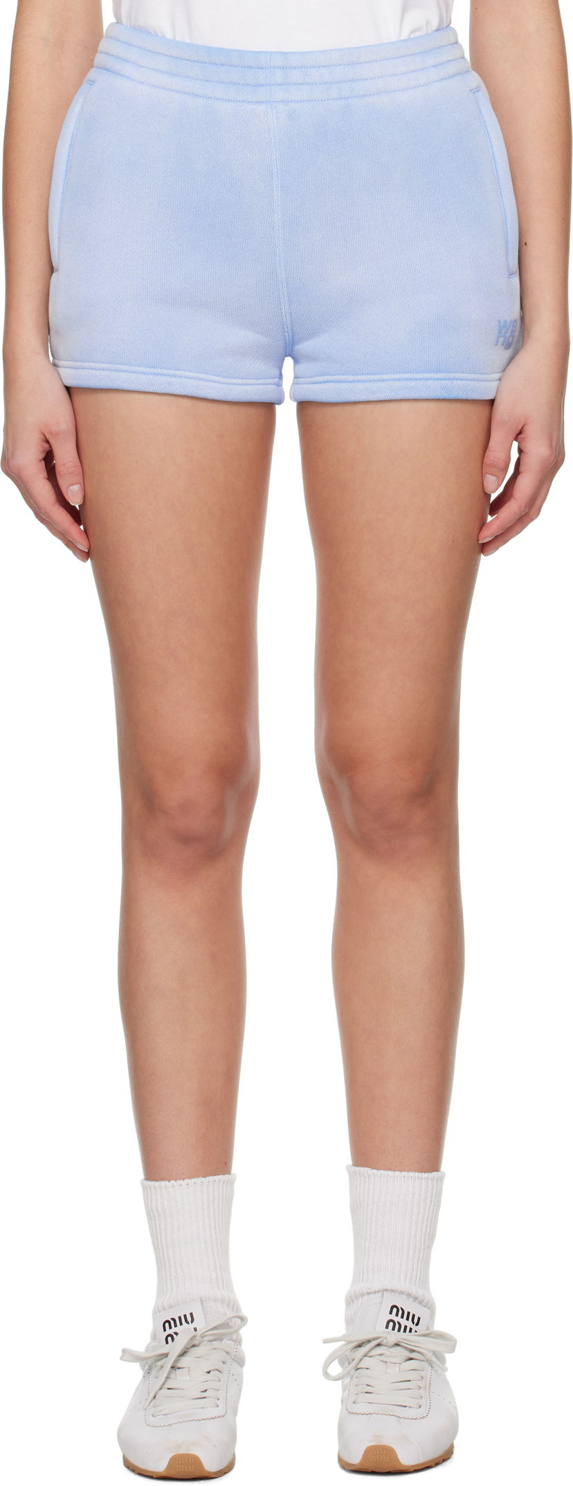 Kratke hlače Alexander Wang Logo Lounge Shorts Modra | 4CC3244404