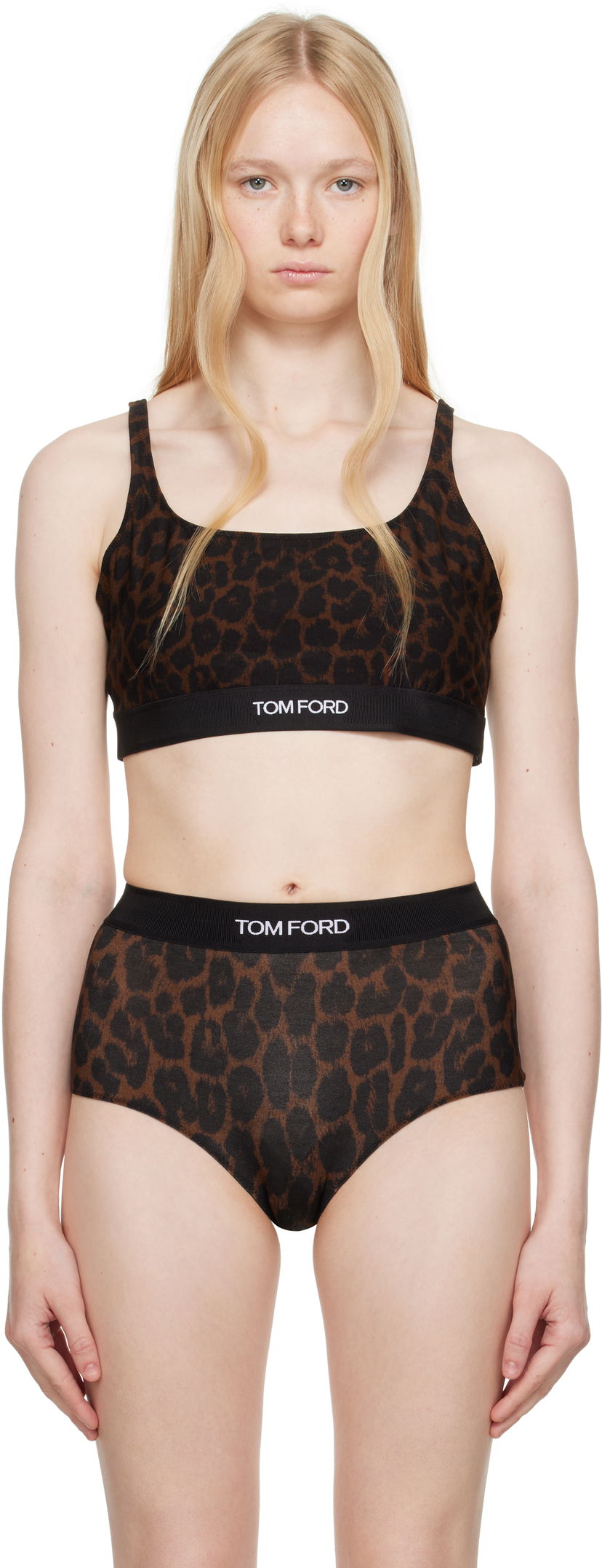Modrček Tom Ford Tom Ford Leopard Signature Bralette Rjava | BRJ016-JEP030
