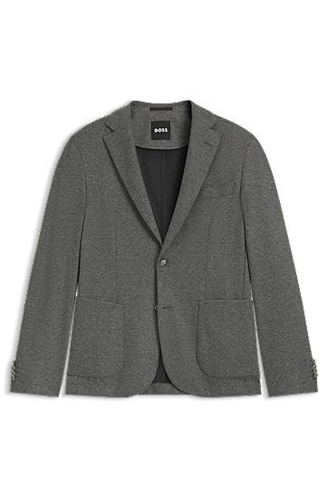 Jakna BOSS Slim-fit brushed stretch flannel blazer Siva | 50551528
