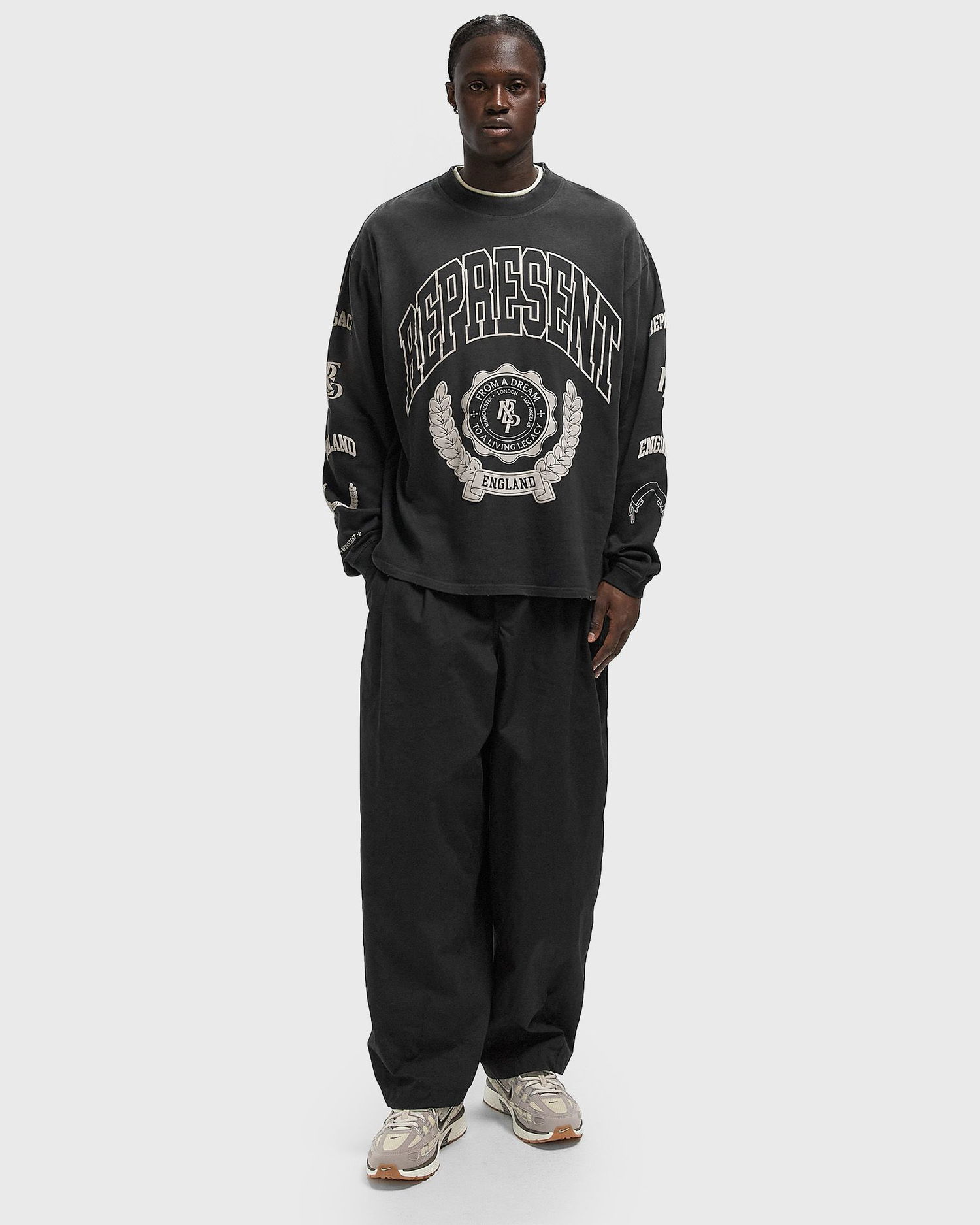 Majica Represent Clo Collegiate Arch Legacy Crest Long Sleeve T-Shirt Črna | MLM100371-04, 1