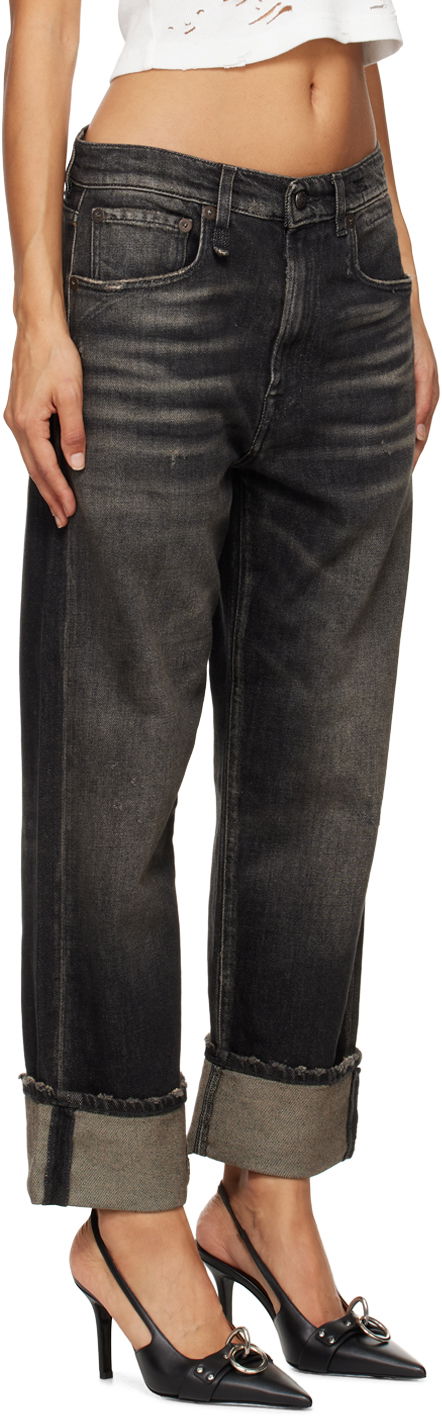 Kavbojke R13 R13 Cuffed X-Boyfriend Jeans Črna | R13WD111-D152C, 1