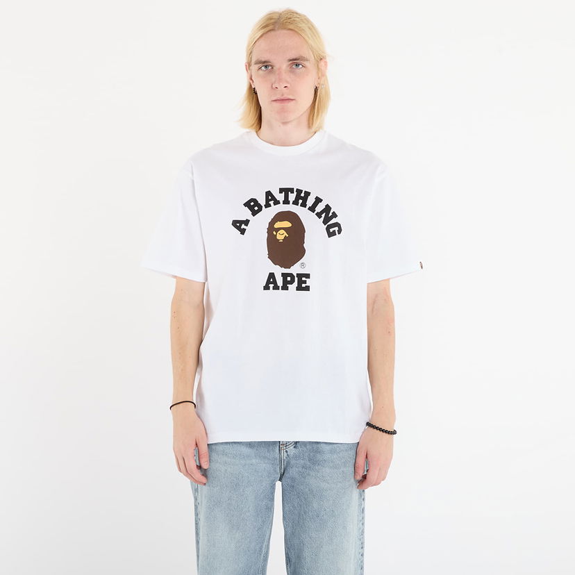 Majica BAPE A BATHING APE College Tee XXL Bela | 001TEL801001MWHT