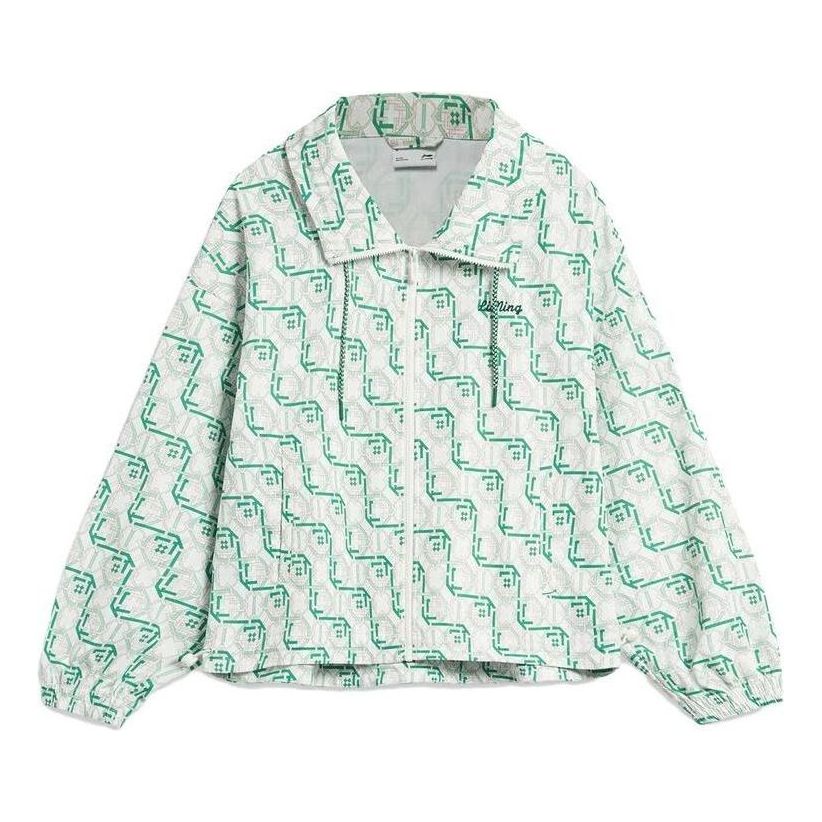 Vetrovka Li-Ning Floral Print Sports Windbreaker Bela | AFDT376-3