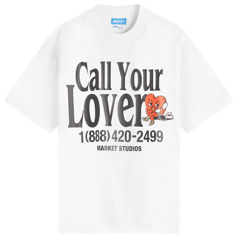 Majica MARKET Call My Lover Graphic Tee Bela | 399002193-WHT