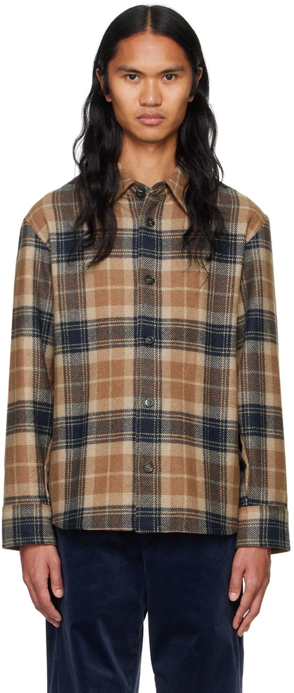 Srajce A.P.C. Bobby Overshirt Rjava | WOAPS-H02884
