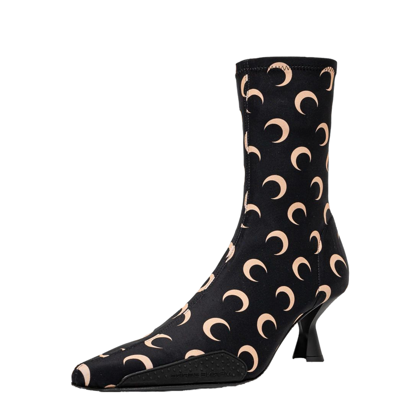 Superge in čevlji Marine Serre Recycled Moon Jersey Ms Still Heeled Ankle Boots Črna | WFW041A.CJER0053