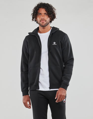 Pulover Converse GO-TO EMBROIDERED STAR CHEVRON FULL-ZIP HOODIE Črna | 10024511-A01, 1