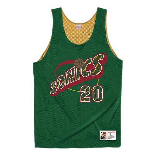 Majica brez rokavov Mitchell & Ness Mitchell & Ness Men's Seattle SuperSonics Gary Payton Reversible Mesh Basketball Tank Top Zelena | MSRVMI19003-SSUGNGD95GPA