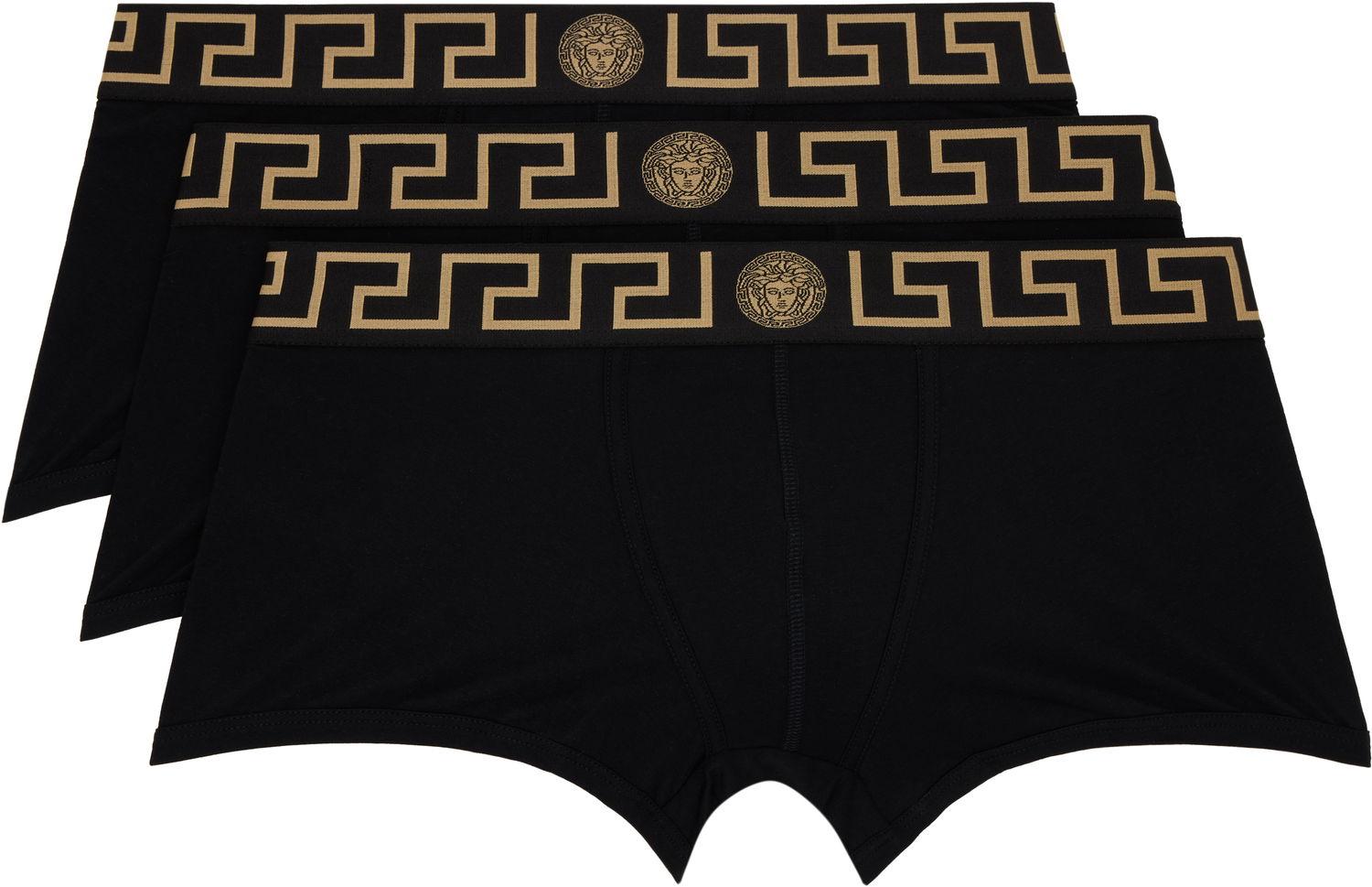 Boksarice Versace Three-Pack Boxer Briefs With Greca Border Črna | AU10326_1A10011, 0