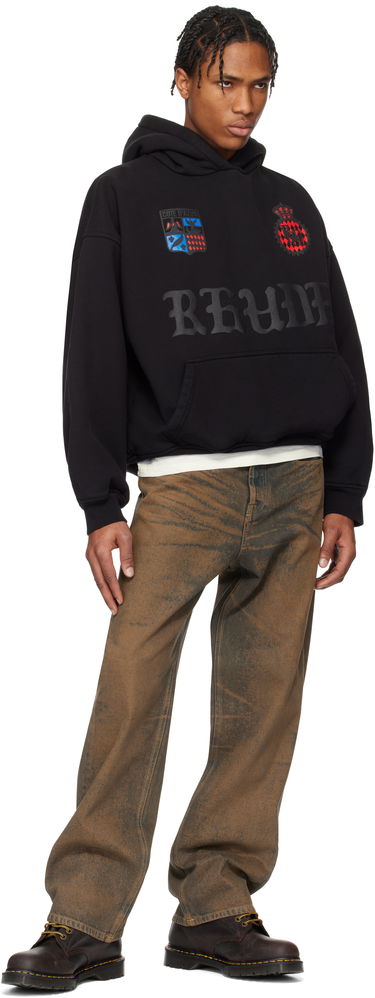Pulover Rhude Rhude Crest Oversized Hoodie Črna | RHPS25HO03012, 3