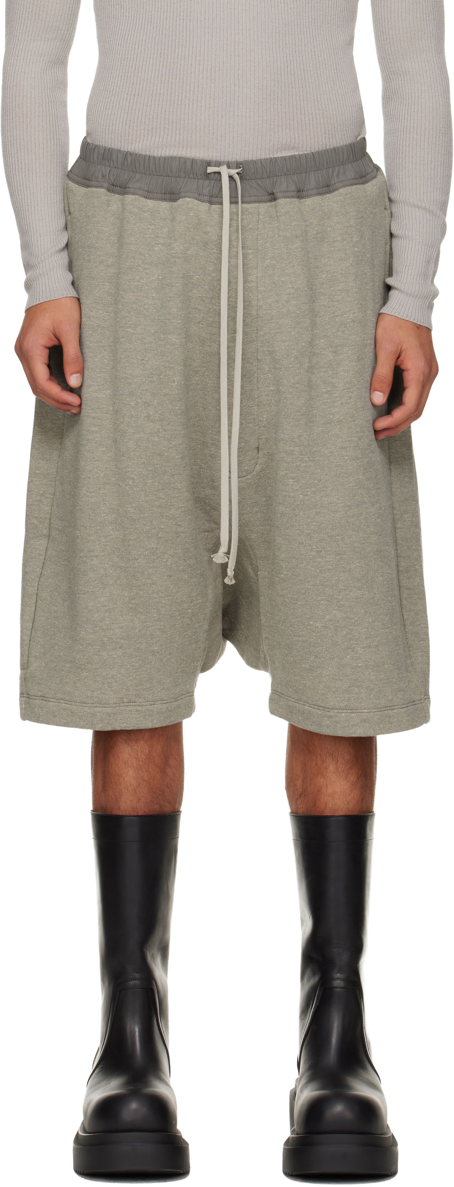 Kratke hlače Rick Owens DRKSHDW Concordians Drawstring Pods Shorts Siva | DU02E7380 FGM, 0