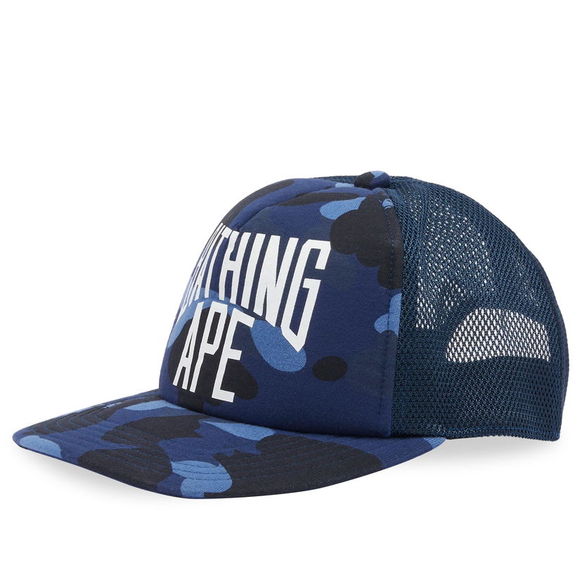 Kapa BAPE A Bathing Ape Colour Camo NYC Logo Mesh Cap Mornarica | 001CPK301005M-NVY