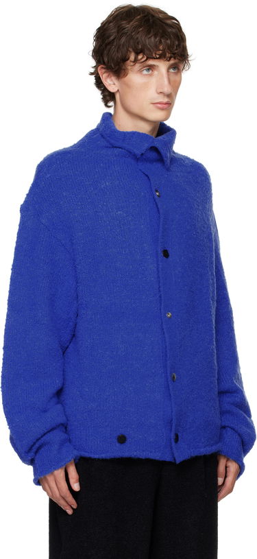 Pleteni pulover ADER ERROR Turtleneck Cardigan Modra | BN01FWKT0704BL, 4