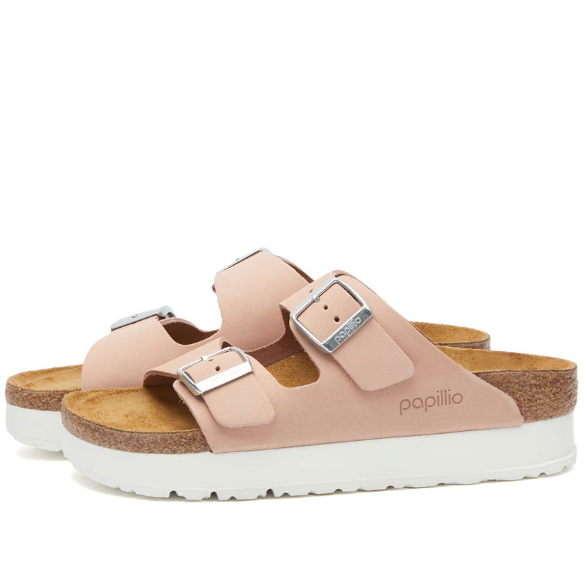 Superge in čevlji Birkenstock Arizona Platform Flex Nubuck Soft Pink Roza | 1026894