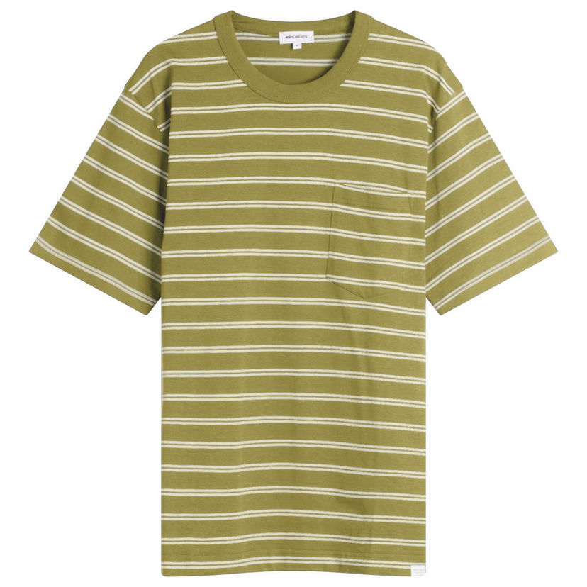 Majica NORSE PROJECTS Holger Sailor Stripe Pocket T-Shirt, Size Large Zelena | N01-0669-8037