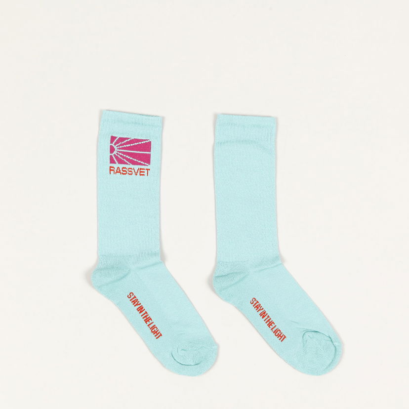 Nogavice PACCBET Rassvet Logo Knit Socks Turkizna | Rassvet-logo-knit-socks-green