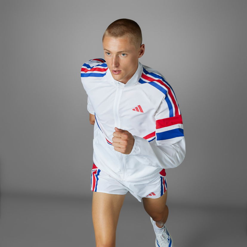 Vetrovka adidas Performance Retro Running Jacket Bela | JD7317