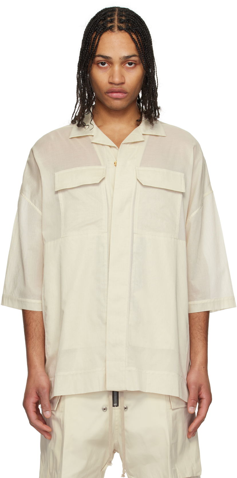 Srajce Rick Owens Rick Owens Hollywood Magnum Tommy Shirt Bež | RU01E5298 CV