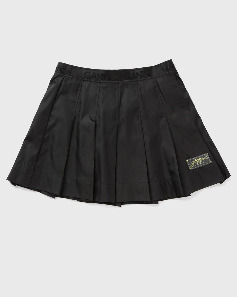 Krila GANNI Ganni Duchesse Nylon Pleated Mini Skirt Črna | W0479-099