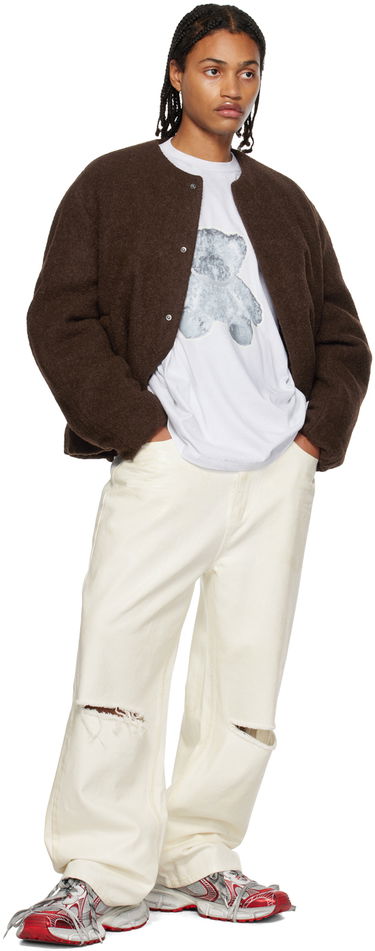 Pleteni pulover We11done We11done Collarless Bomber Jacket Rjava | WD-JP3-23-142-M-BR, 3