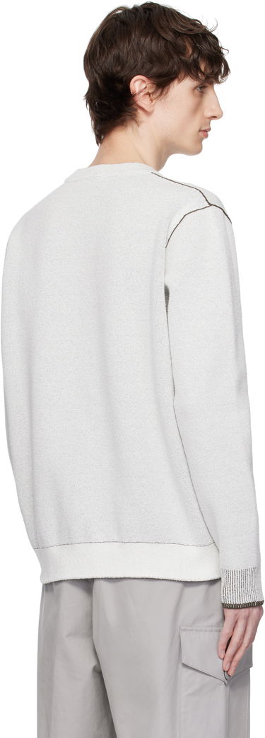 Pleteni pulover Stone Island Stone Island Double Face Cotton & Nylon Sweater Bela | K1S15 5100021 S00D9, 2