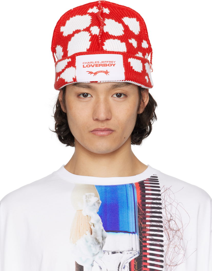 Beanie Charles Jeffrey Loverboy Charles Jeffrey Loverboy Beanie with Label Rdeča | 54130603
