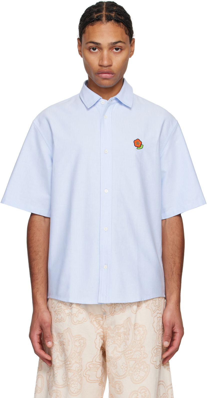 Srajce KENZO Pop Crest Oxford Shirt Modra | FF55CH1279LO