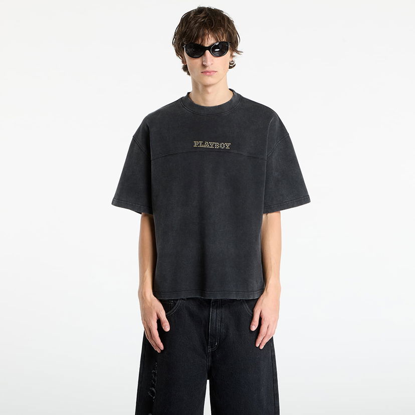 Majica Footshop Playboy x FTSHP Washed Tee UNISEX Washed Black Črna | FTSHP_505