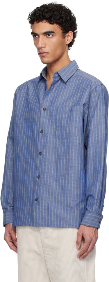 Srajce A.P.C. A.P.C. Striped Button-Down Shirt Modra | COHFW-H12532, 3