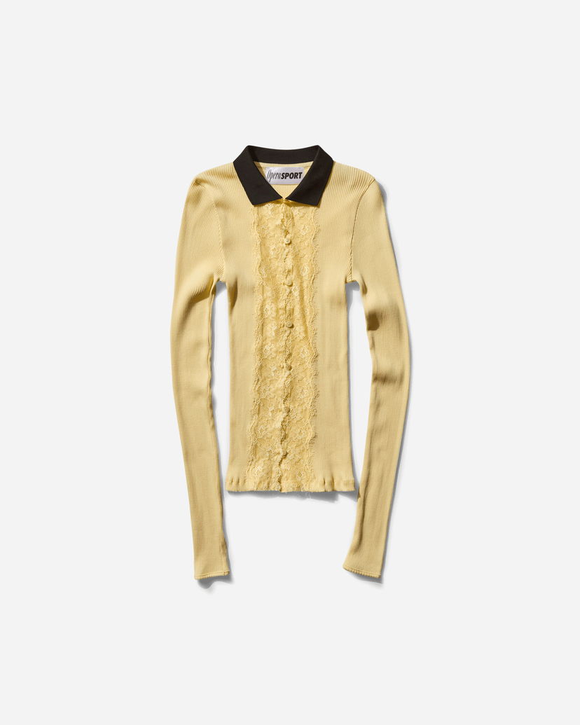 Pleteni pulover OpéraSPORT Madeleine Seamless Top Rumena | SS25-A16 PARSNIP