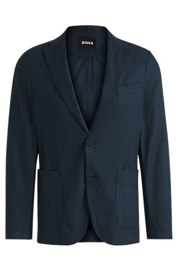 Jakna BOSS Slim-Fit Water-Repellent Packable Suit Jacket Mornarica | 50539492, 0