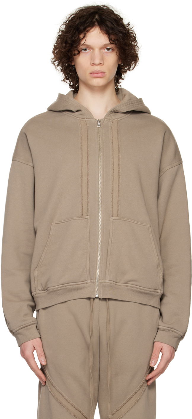 Pulover John Elliott Fleece Zip-Up Hoodie Bež | B233B3835S