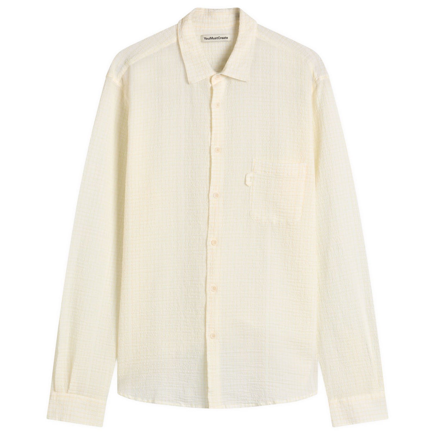 Srajce YMC Curtis Seersucker Stripe Shirt, Size Large Rumena | P2YMI-10, 1