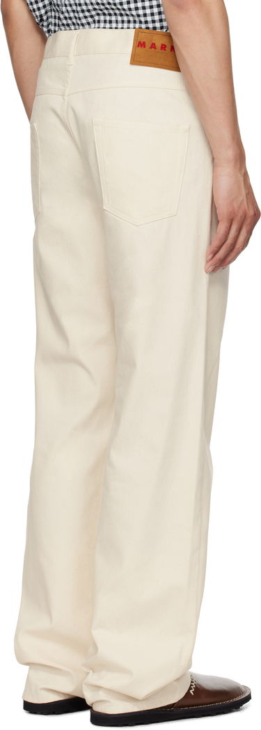 Hlače Marni Marni Wide-Leg Denim Jeans Bež | PUJU0021A0 UTC476, 2