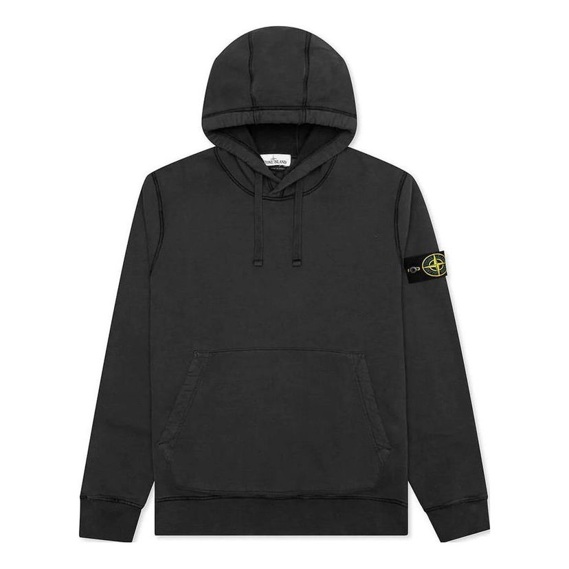 Pulover Stone Island Stone Island Men's Garment Dyed Sweatshirt Črna | 751564120-V0065