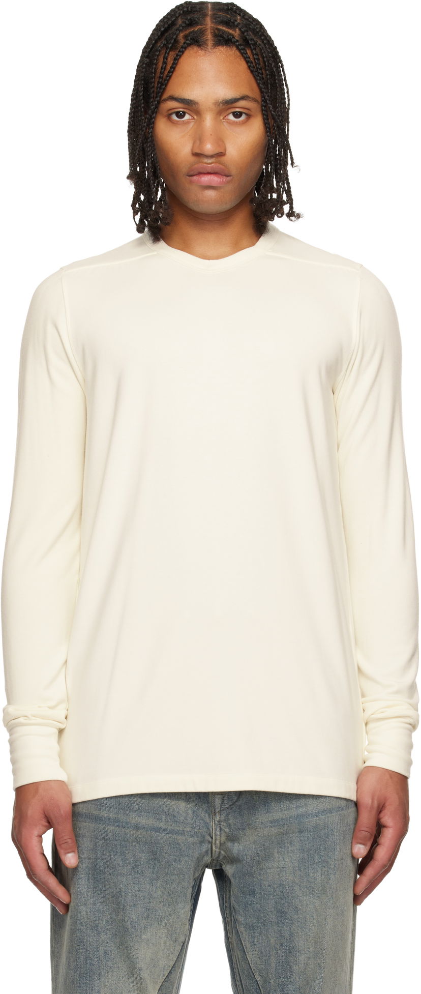 Majica Rick Owens Concordians Thermal T-shirt Bela | RR02E1225 JPT